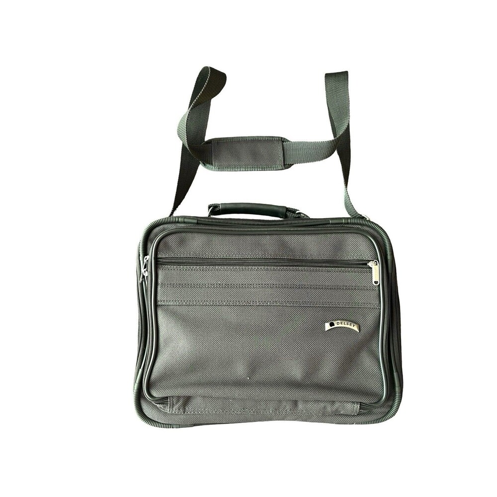 Delsey Travel Carry On Tote Bag Overnight Laptop Briefcase Gray Soft Sided 18”